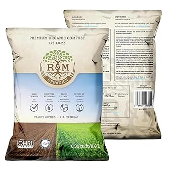 R&M Organics Premium Organic Compost 10 lb Bag for Vegetables,