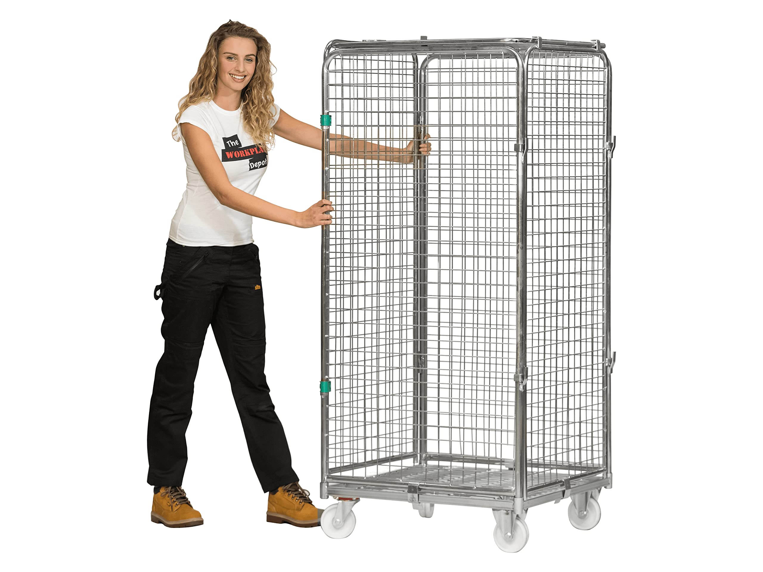 Security Cage Trolley, Supermarket Shop Roll Container Delivery