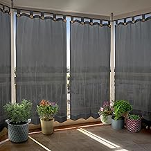 HIPPO HDPE Outdoor Loop Curtains Sun Blocking, UV Protection, Light-Filtering for Garden Balcony Curtain, 150 GSM (MM-Grey, 3FTX4.5FT, 1PC)