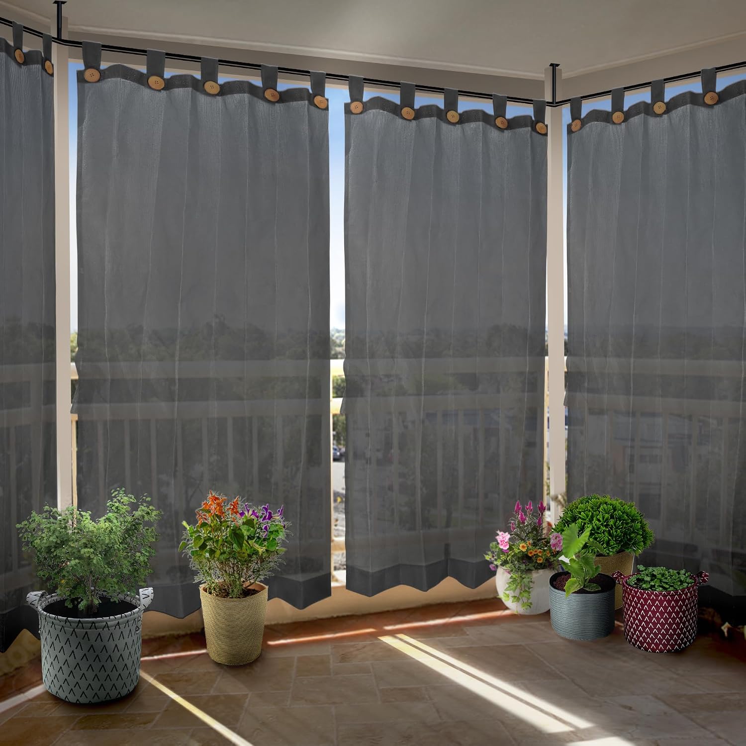 HIPPO HDPE Outdoor Loop Curtains Sun Blocking, UV Protection, Light-Filtering for Garden Balcony Curtain, 150 GSM (MM-Gre... - Review, Price and Buying Guide