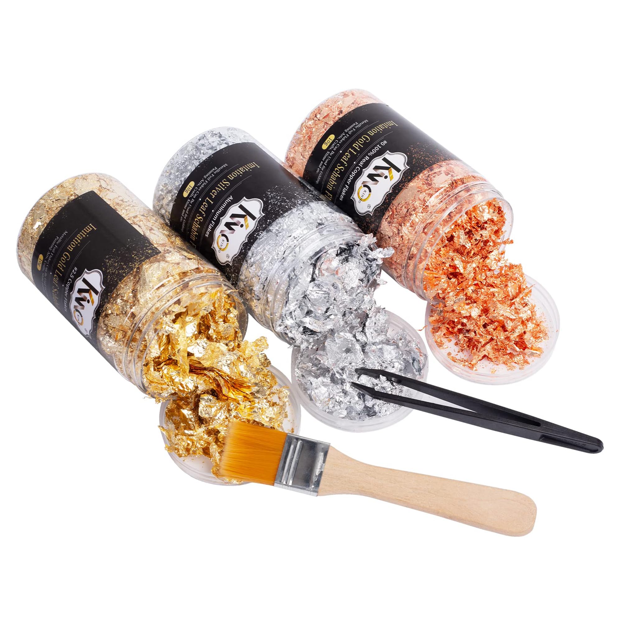 KINNO Lot De 600 Feuilles D'imitation De Feuilles D'or Multicolores Pour Décoration Artistique, Bricolage