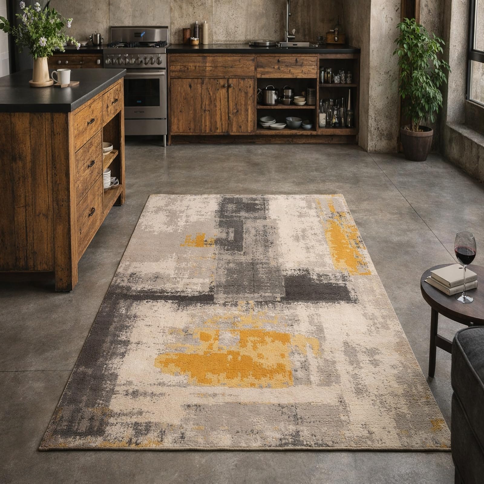 Tapis chambre ado fille clean girl abstrait multicolore de 120 x 185 cm