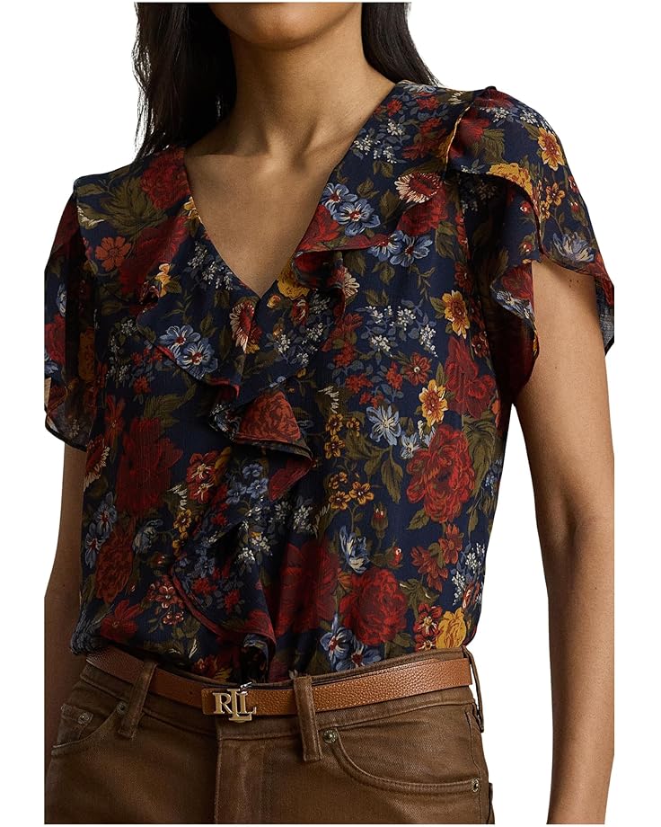 Lauren Ralph Lauren Floral Ruffle-Trim Georgette Blouse - #3 of 4