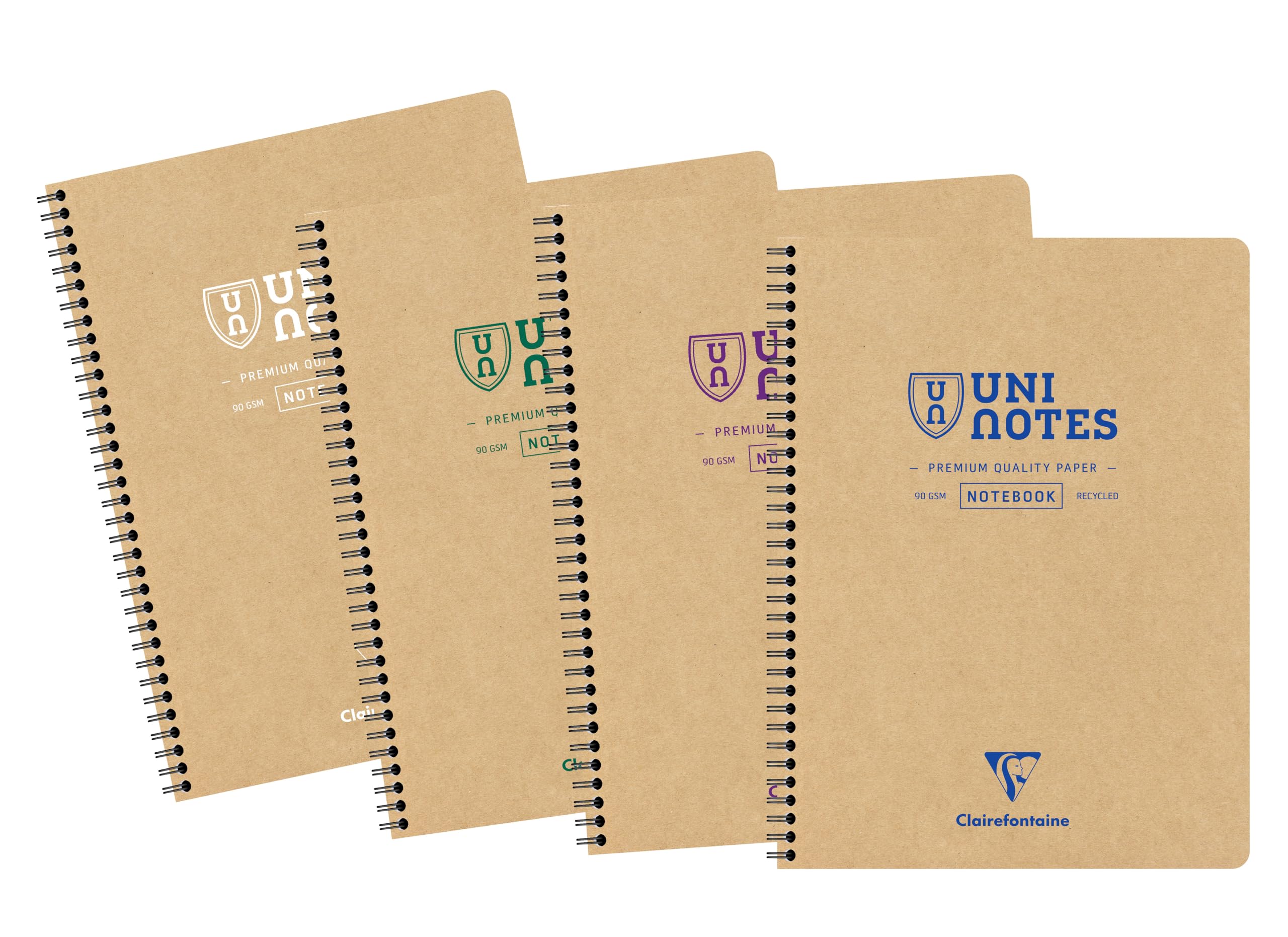 Clairefontaine 9853Cpack Lot 5 cahier spirale Uninotes A4 160p ligné Blanc