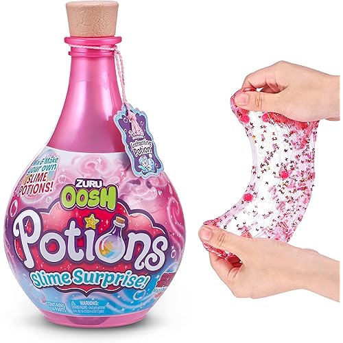 Oosh Potions Slime Surprise (Pink) by ZURU DIY Slime Kit with Sparkles, Beads, Glittler, Stress Relief, Party Favors, Magical Fluffy Putty Slime for Kids and Girls Ages 6+