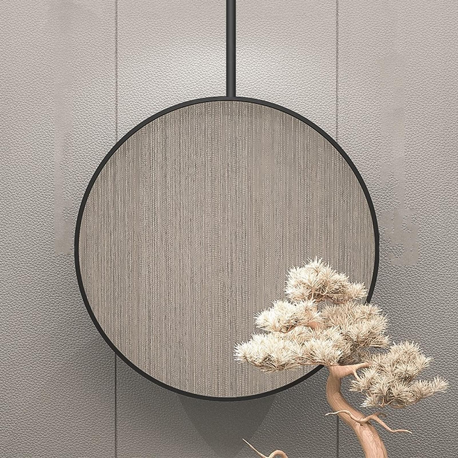 Metal Ceiling Mirror - with Hanging Rod and Frame, Vanity Make-up Shaving Mirrors for Home Hotel Bathroom Living Room Creative Decorative