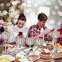 Vista 7 de Juego de 2 portavelas con cuentas de cristal, portavelas brillantes con luces de té, portavelas para palitos de comedor, centro de mesa, decoración