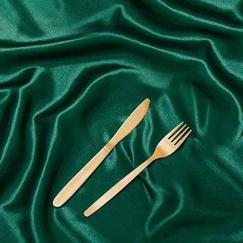 Miniatura 7 de Paquete de 12 servilletas de satén de 17 x 17 pulgadas, servilletas de boda sedosas verdes, lavables, juego de servilletas de lujo para mesa de