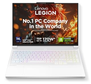 Lenovo Legion 7 2025 Intel Core Ultra 9 275HX| NVIDIA RTX 5070 8GB (32GB RAM/1TB SSD/WQXGA OLED/240Hz/16(40.64cm)/Windows 11/Office 2024+AI Now/White/2.0Kg), 83KY001GIN AI Powered Gaming Laptop