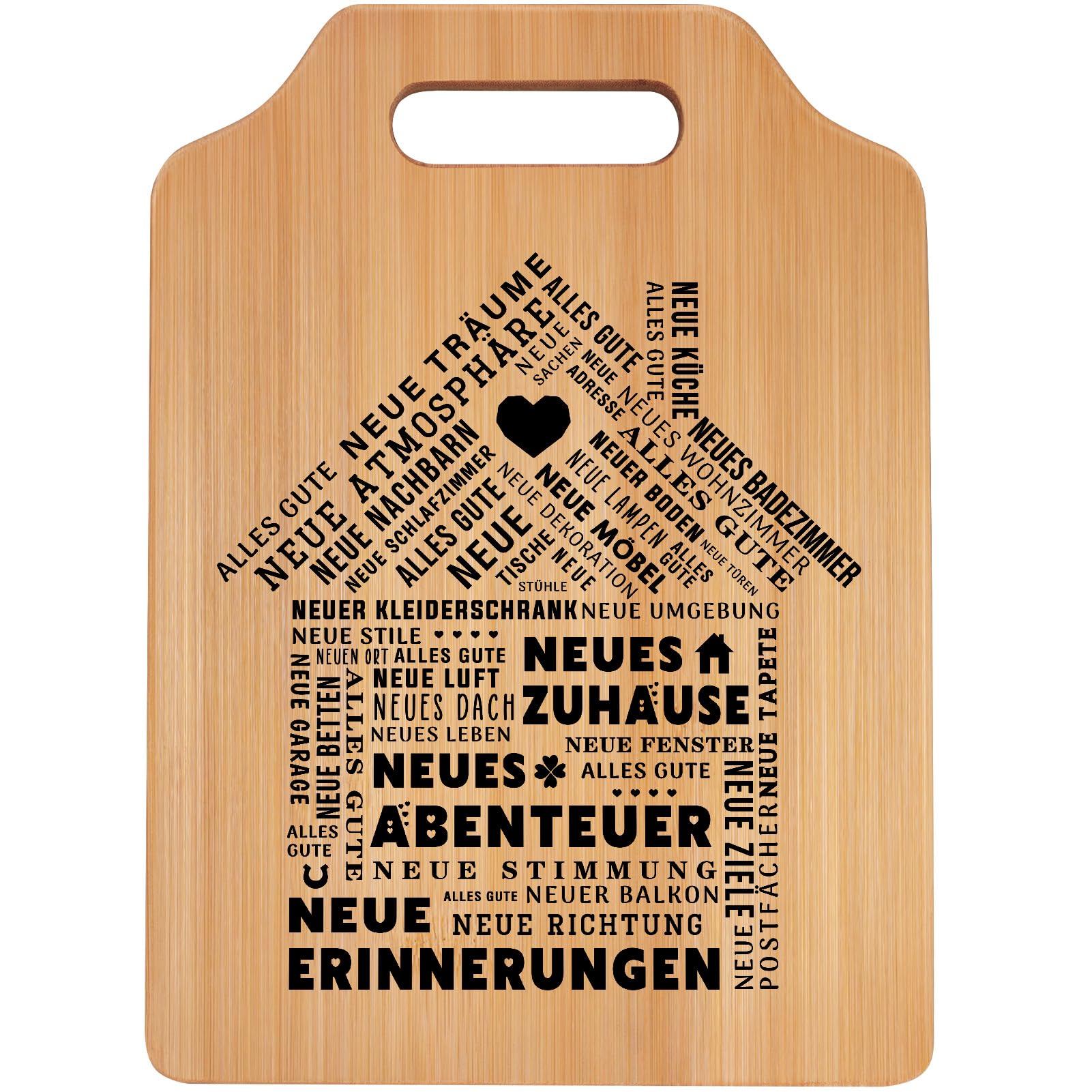 Giftasy Einzugsgeschenke Wohnung - Bambus Schneidebrett, Einzugsgeschenke Haus, Einweihungsgeschenk Wohnung Haus, Geschenk zum Einzug ins Haus, Richtfest Geschenk, Neues Zuhause