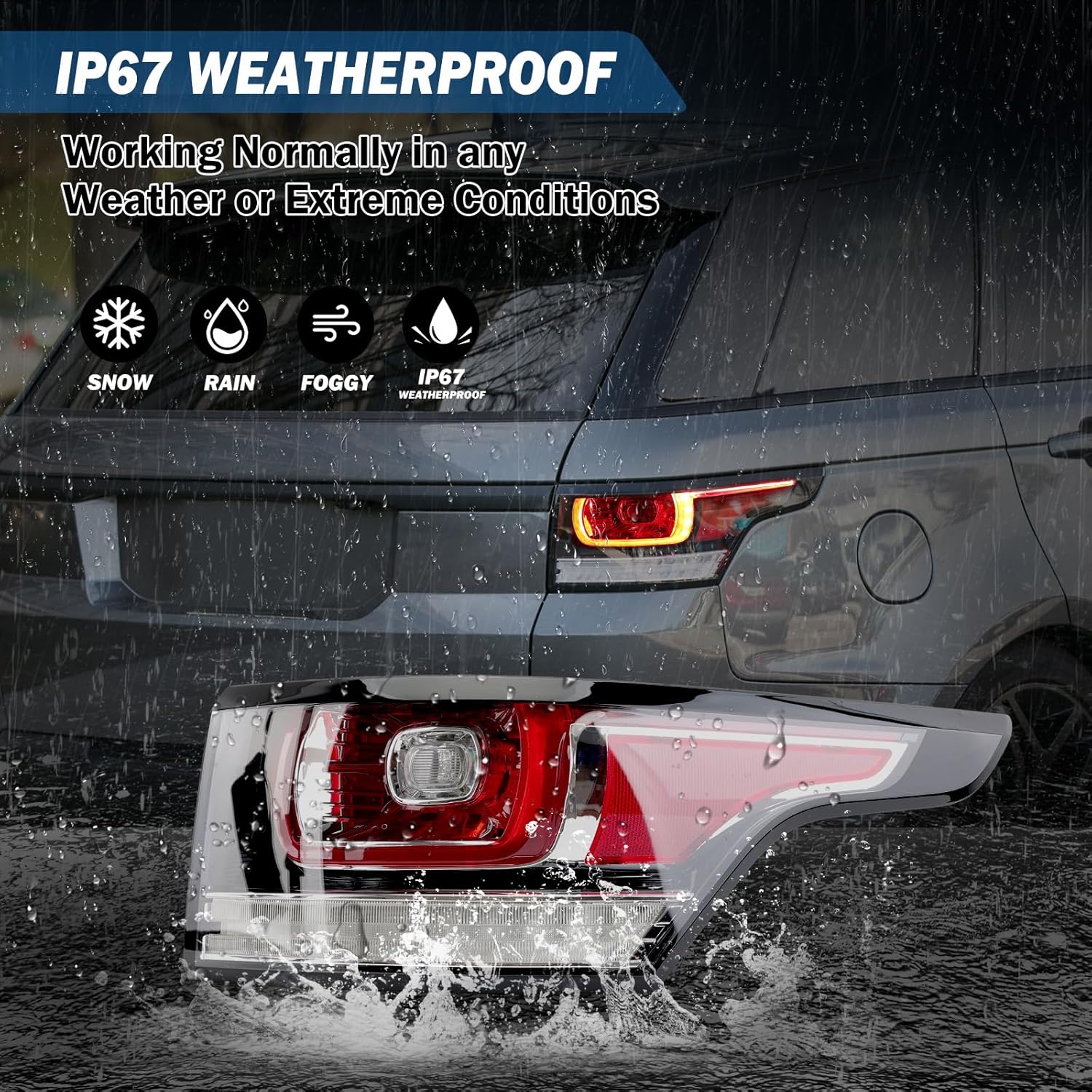 Tail Light For Range Rover Sport L494 2014 2015 2016 2017 Passenger Side Clear Rear Lamp Brake Light LR061588-B (Right)
