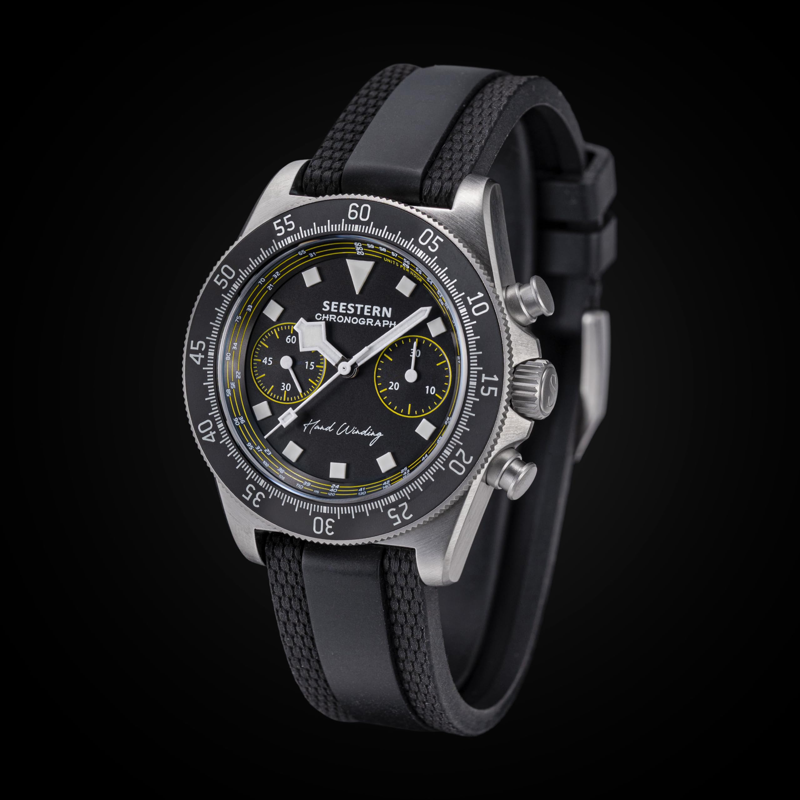 Sugess S443.Y Chronograph Limited Fashion Mechanische Sportliche Herrenuhr Möwe ST1901 Uhrwerk Gold Schwanenhals Regulator 1963