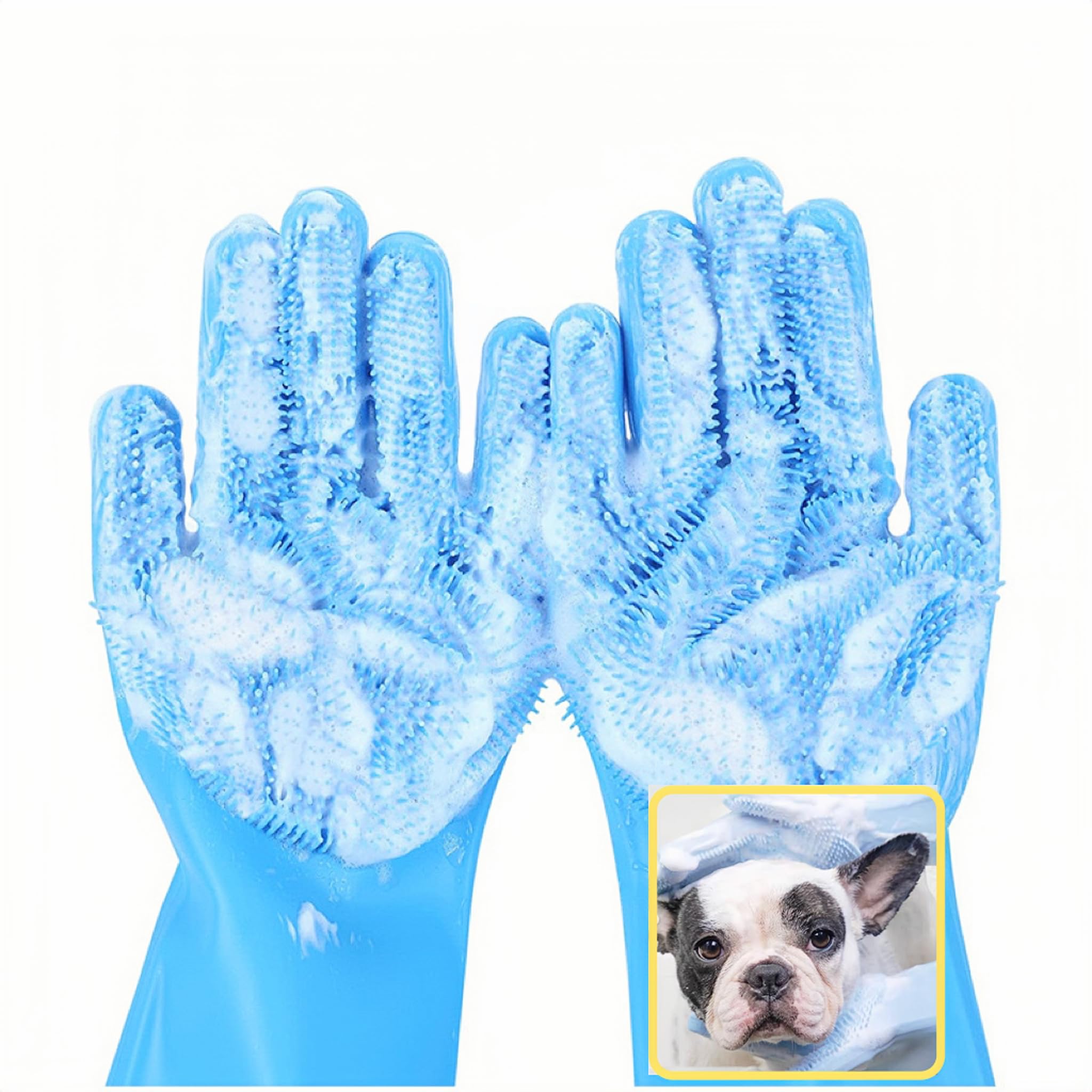 Cleaning Gloves Multifunction, Dog Grooming Gloves, Kitchen Gloves, Washing Up Gloves Large