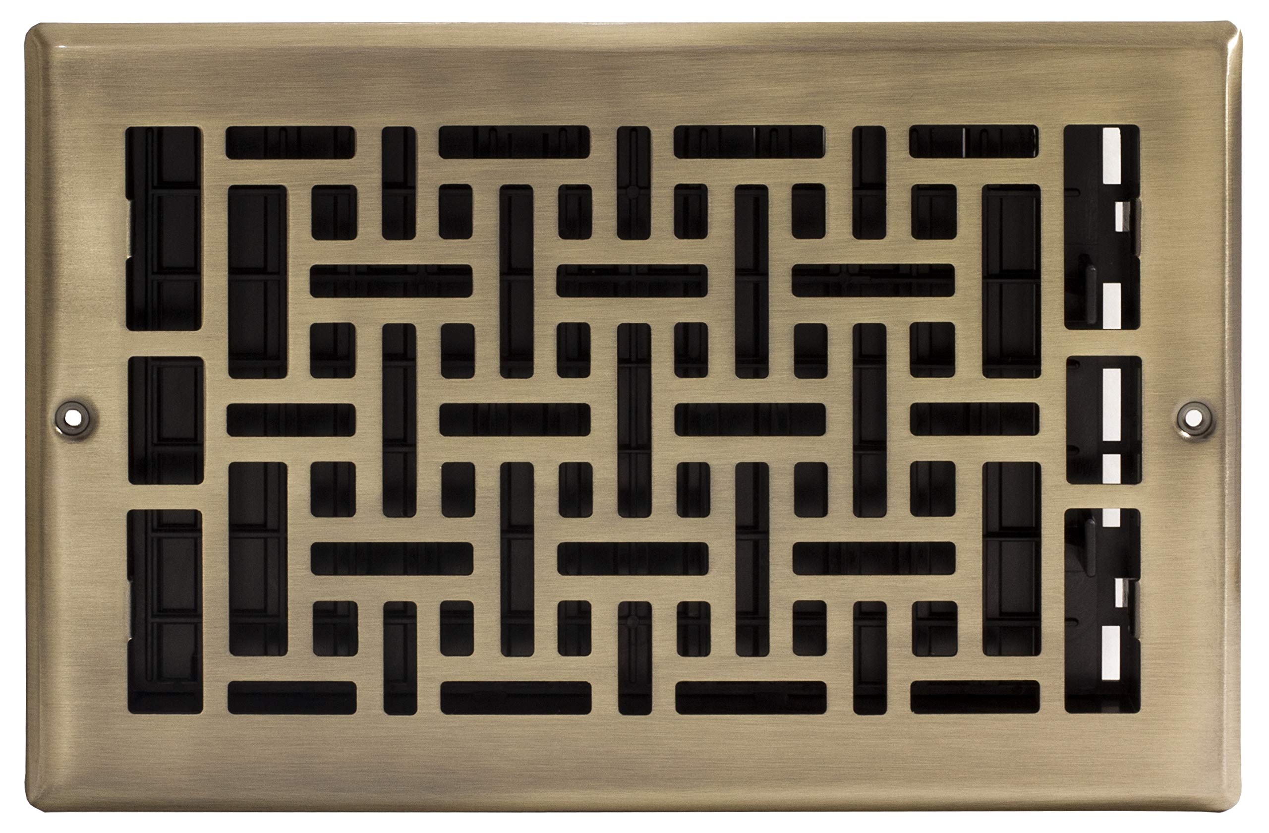 Decor Grates AJL610W-A Oriental Wall Register, Antique Brass Finish, 6x10 - Image 2