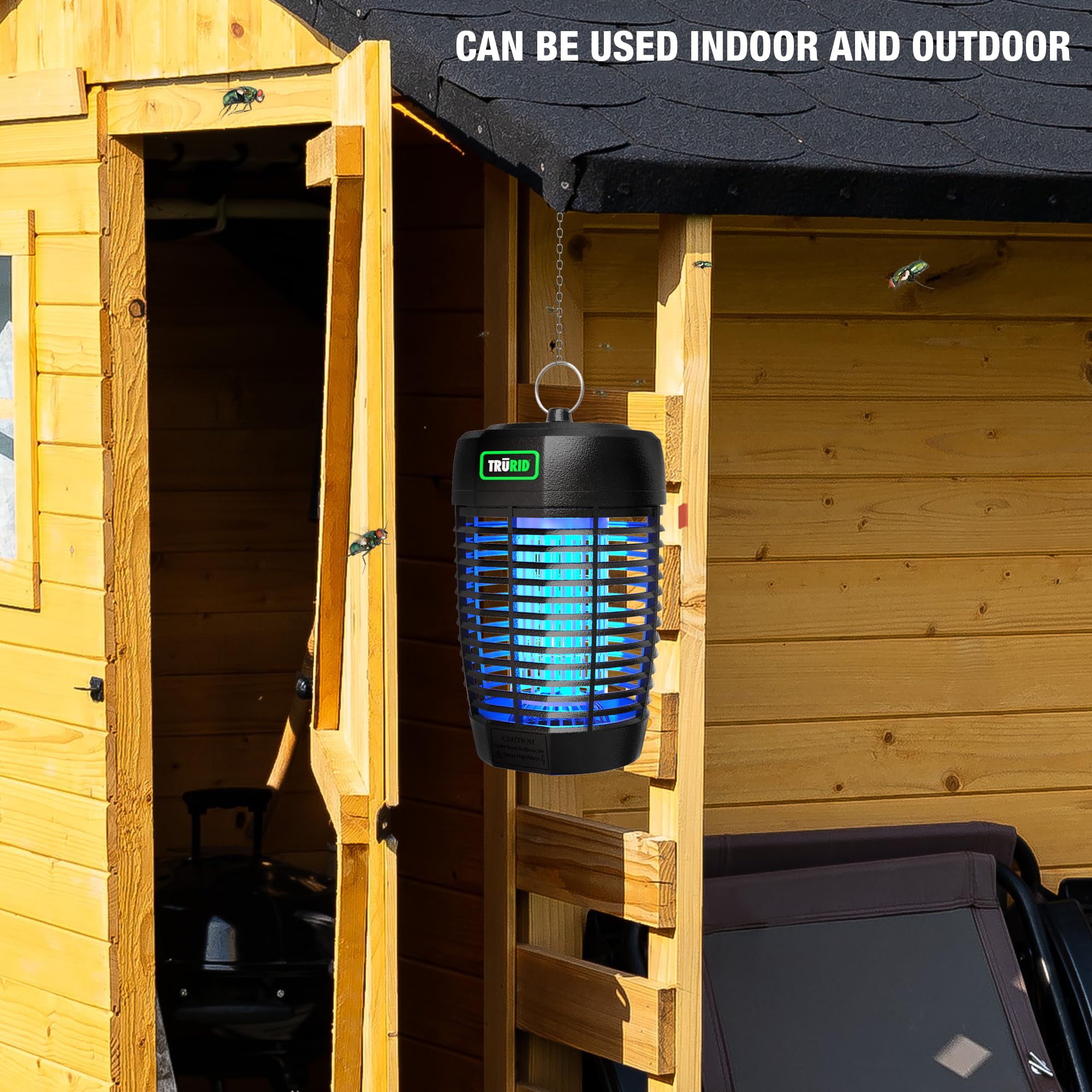Elektrischer Insektenvernichter Indoor und Outdoor mit Auffangschale schwarz