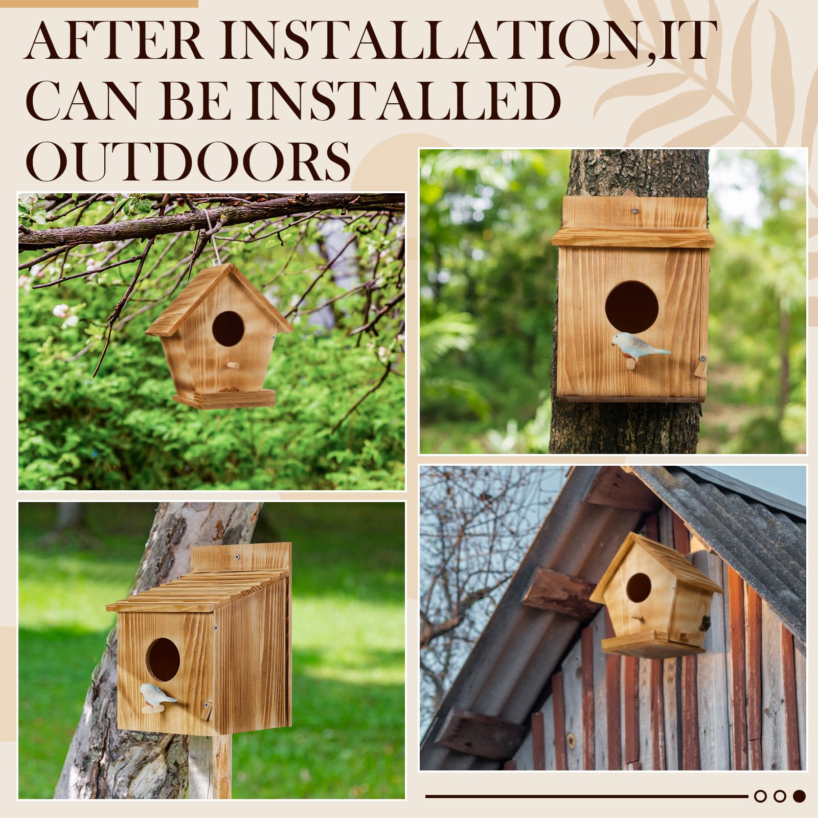 Liliful 2 Pcs Bird Houses for Outside Bluebird Box House Wooden Bird House for Outside Garden Wild Bird Hummingbird Garden Cottages Country