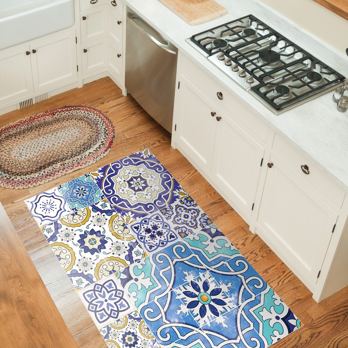 Adesivo Terra Piastrelle Lastra Antiscivolo Marmo Bianco - Sticker Adesivo - Adesivi Murali 30x30cm 87109917 - Foto 9