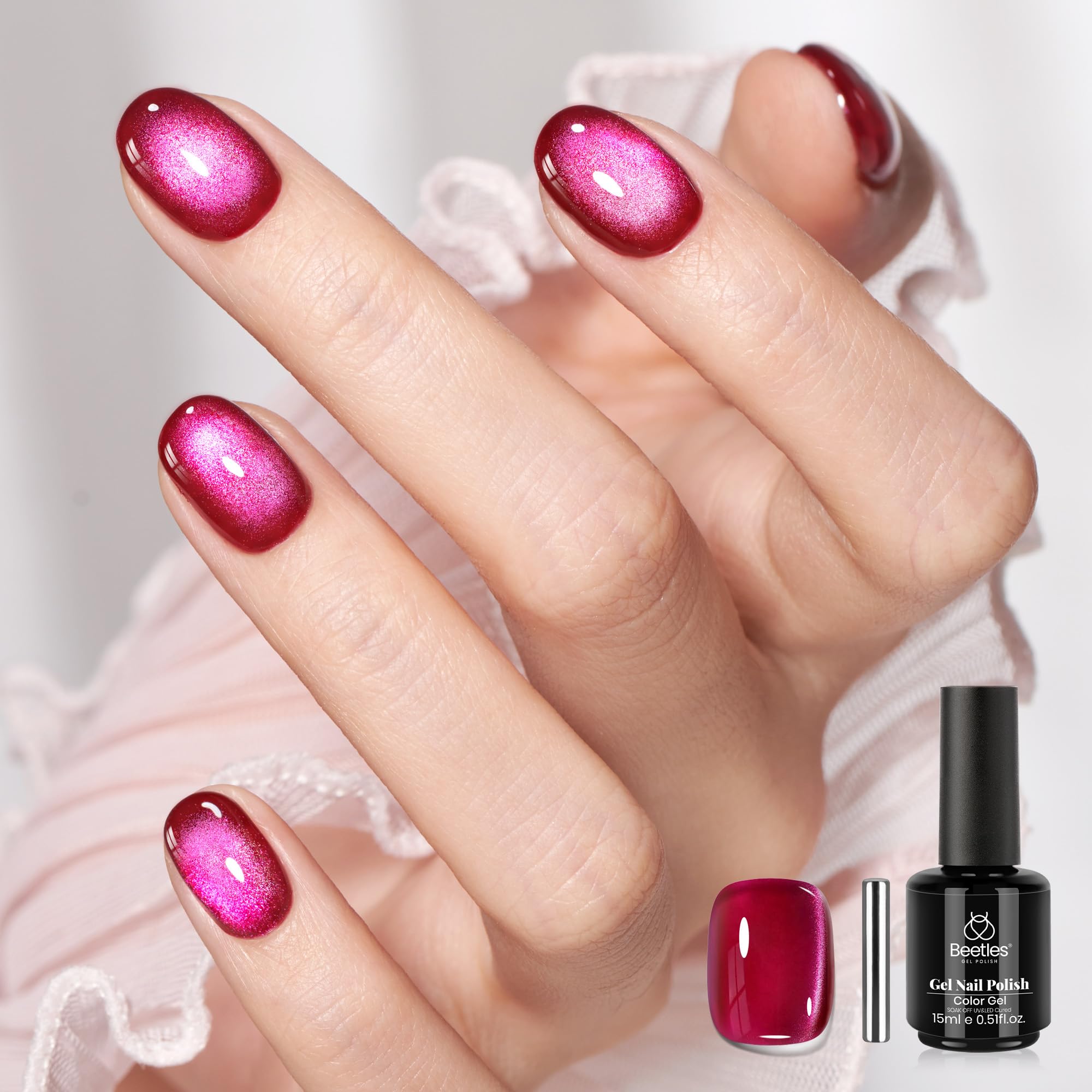 Amazon.com: Beetles Pink Cat Eye Gel Nail Polish - 15ML Gel Polish