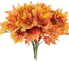 4 Bunches Artificial Autumn Decorations Maple Leaf, Thanksgiving Decorations, Fall Flowers No Fade Faux Plant, Available Fall Home Garden Porch Decoration Thanksgiving Halloween Decor