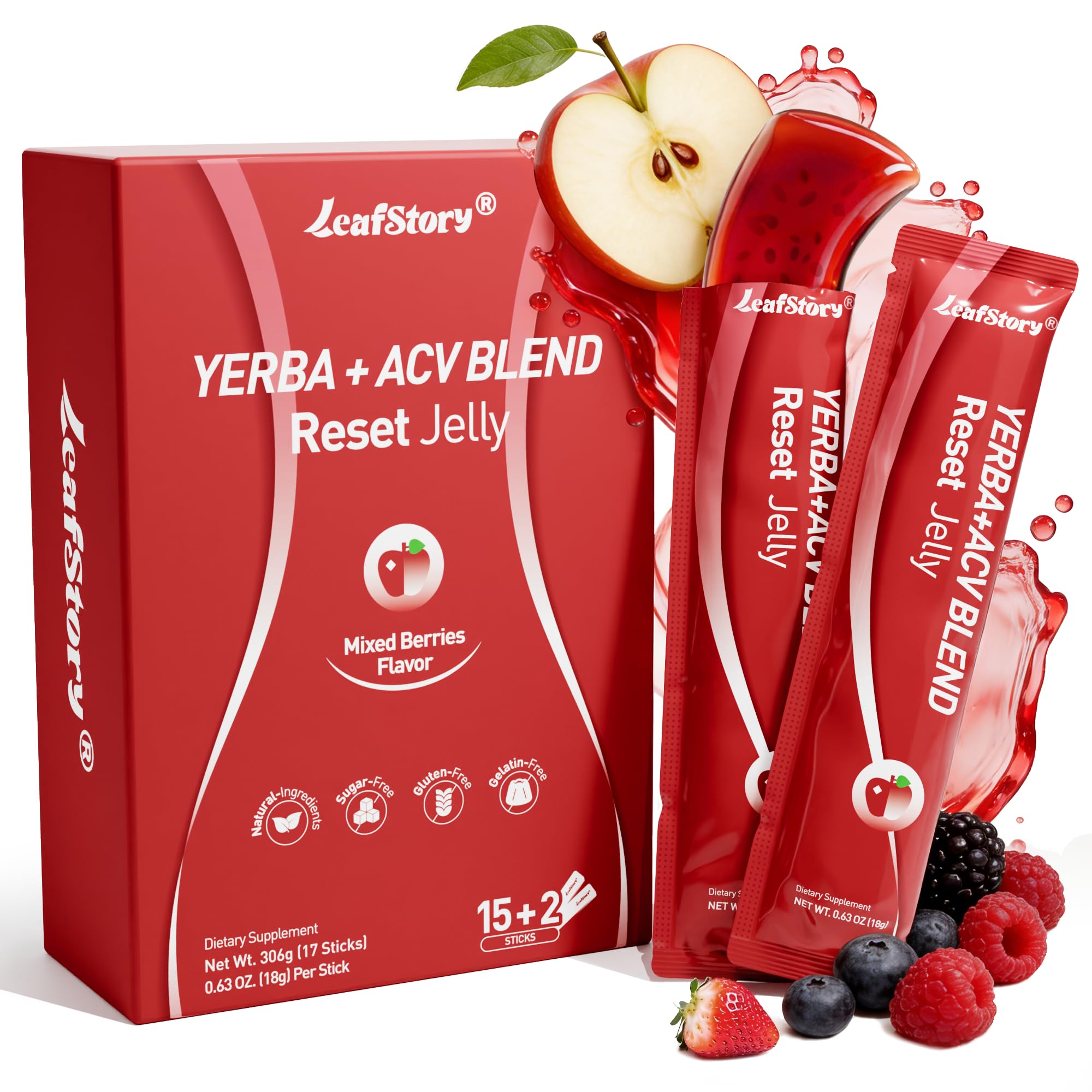 Amazon.com: LeafStory Yerba Mate & ACV Blend Reset Jelly