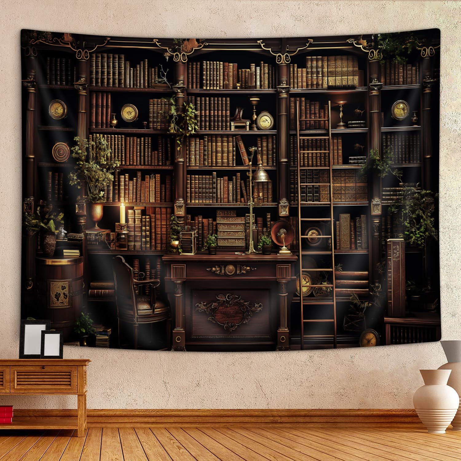 Amazon.com: VEIGIKE Vintage Gothic Bookshelf Tapestry, Medieval