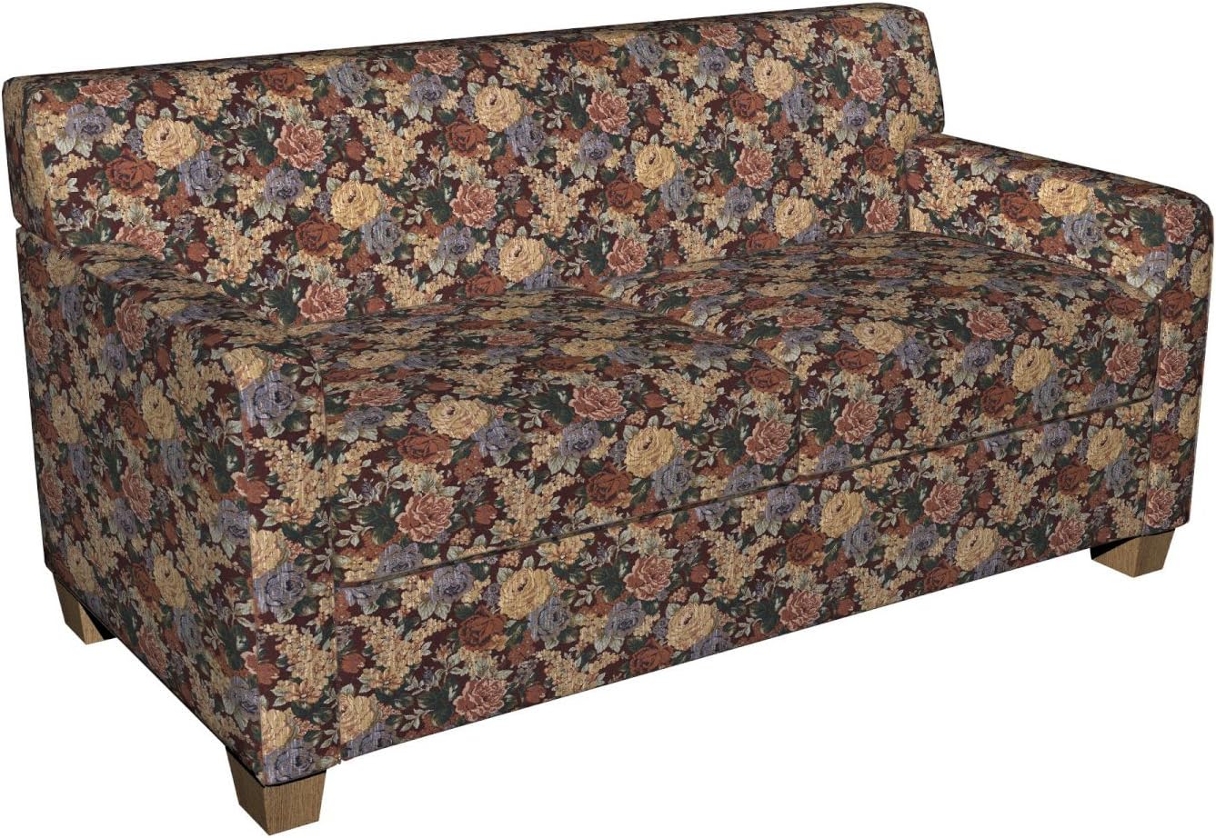 Red and Green Floral Tapestry Upholstery Fabric by The Yard - SKU: Emmett Burgundy