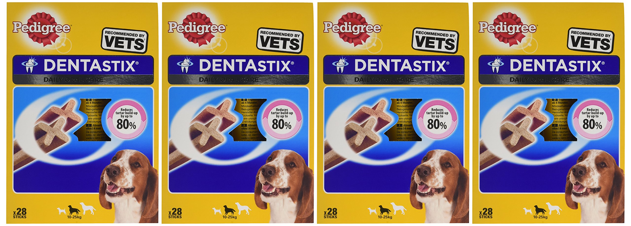 Pedigree Dentastix for Medium Dog 28 sticks 720 g (Pack of 4, Total 112 Sticks)