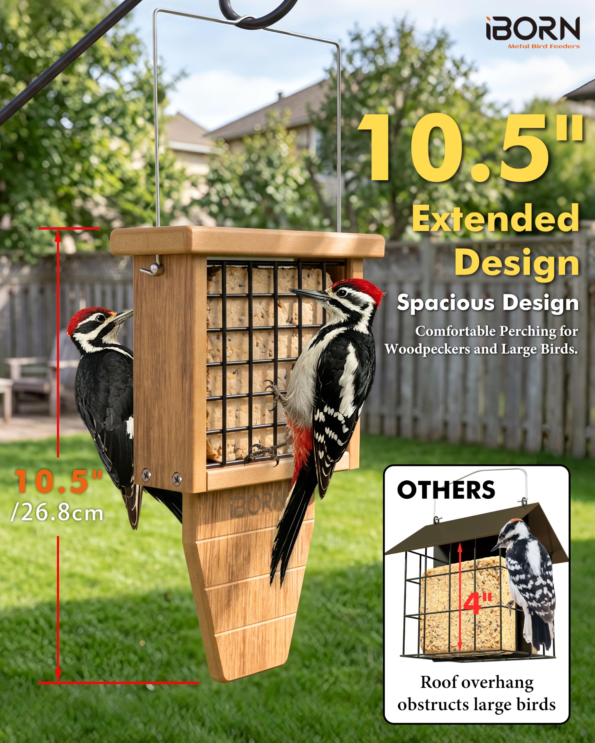 Suet Bird Feeder - Woodpecker Friendly -4