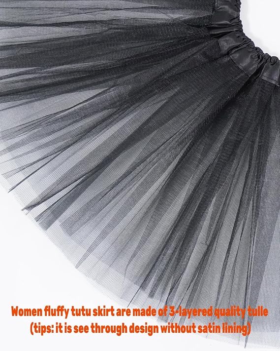Women's Teen Adult Tutu Skirt Elastic Tulle Tutu Skirt Women Short Dance Ballet Tutu Halloween Christmas Dress Costume