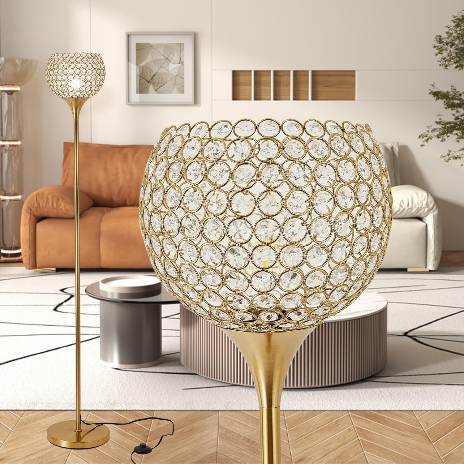 OK Lighting OK5154F 64.5" H Bhavya Floor Lamp