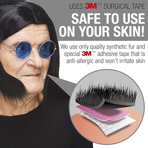 Miniatura 2 de Patillas falsas autoadhesivas, M, Negro