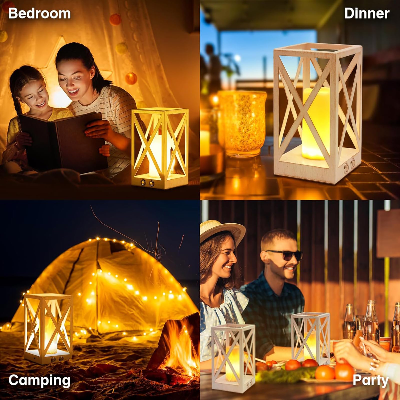 Karlak LED-Tischlampe, Wiederaufladbar, Nachtlampe, Nachttischlampe, (Weiß)