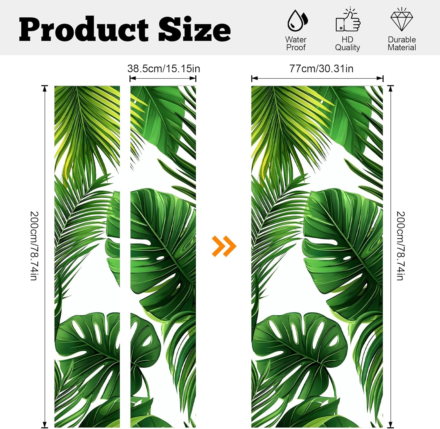 3D Door Stickers, Peel and Stick Wallpaper ，Self-Adhesive Mural PVC Waterproof Wall Poster for Home Decor 30.3" W x 78.7" H