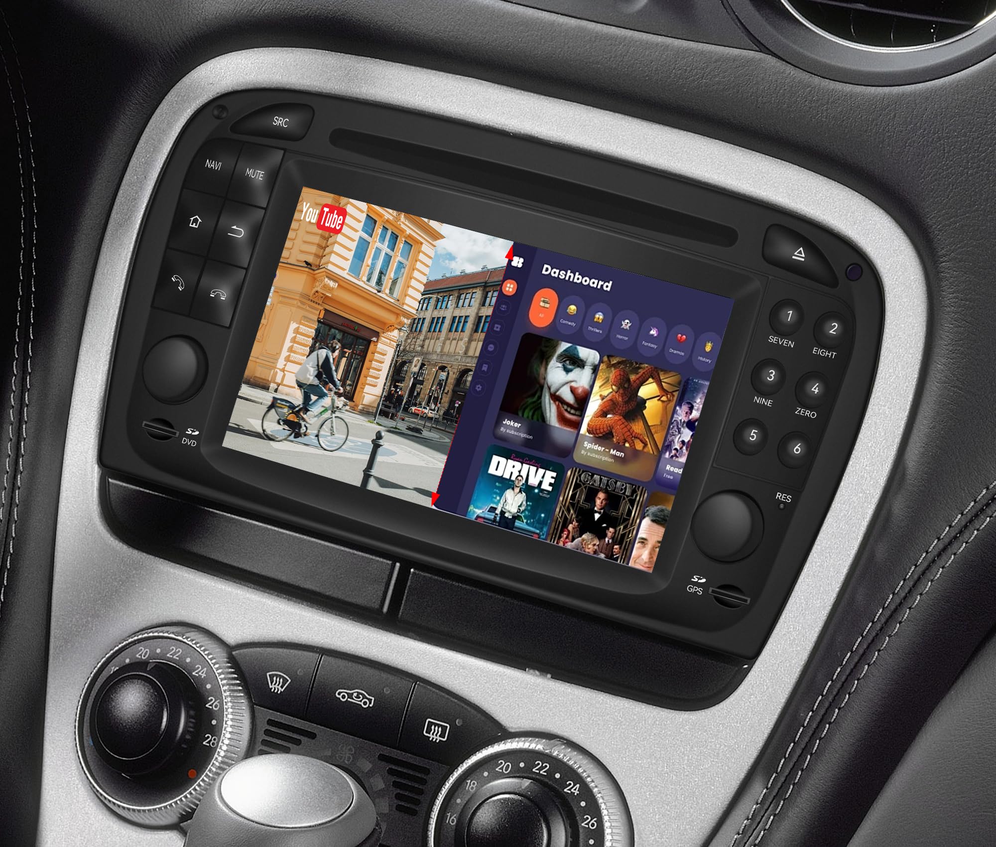 Radio do Mercedes SL R230 (2001-2005), ulepszone radio samochodowe, 6,2-calowy ekran dotykowy Head Unit z bezprzewodowym CarPlay i Android Auto, YouTube, pełnoekranowe łącze lustrzane, nawigacja GPS