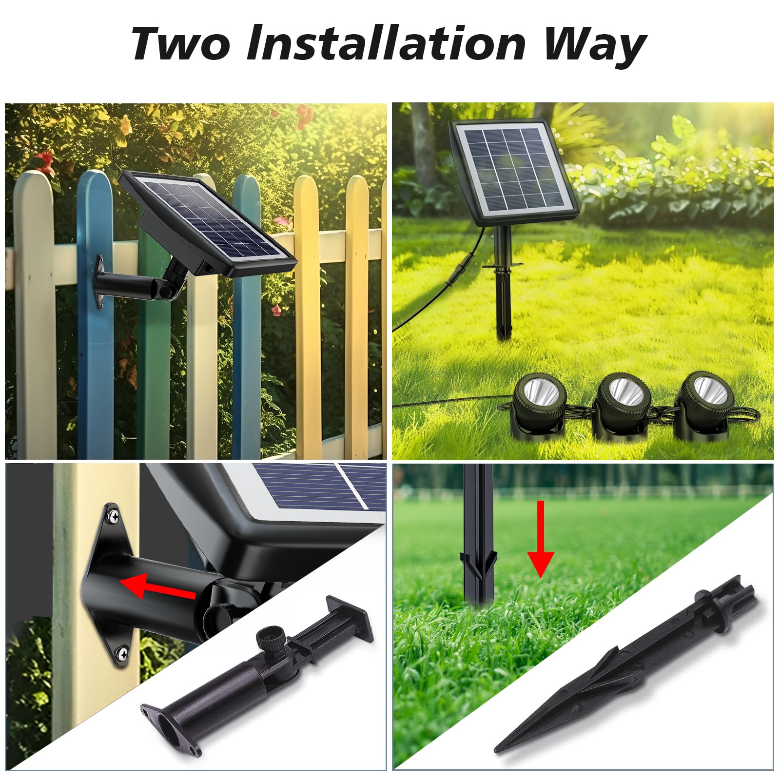 PChero Luci solari sommergibili RGB 3 in 1, impermeabili per laghetti, giardino, cortile, acquario