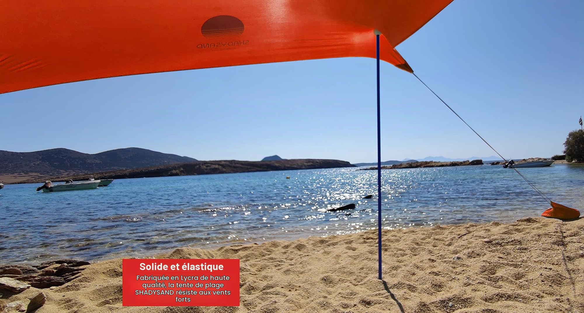 Grande Tente de Plage XXL Familiale Anti UV UPF 50+ - Abri Parasol Camping 5 Personnes, Installation 2min, Compact Voyage - 6 Couleurs - SHADYSAND