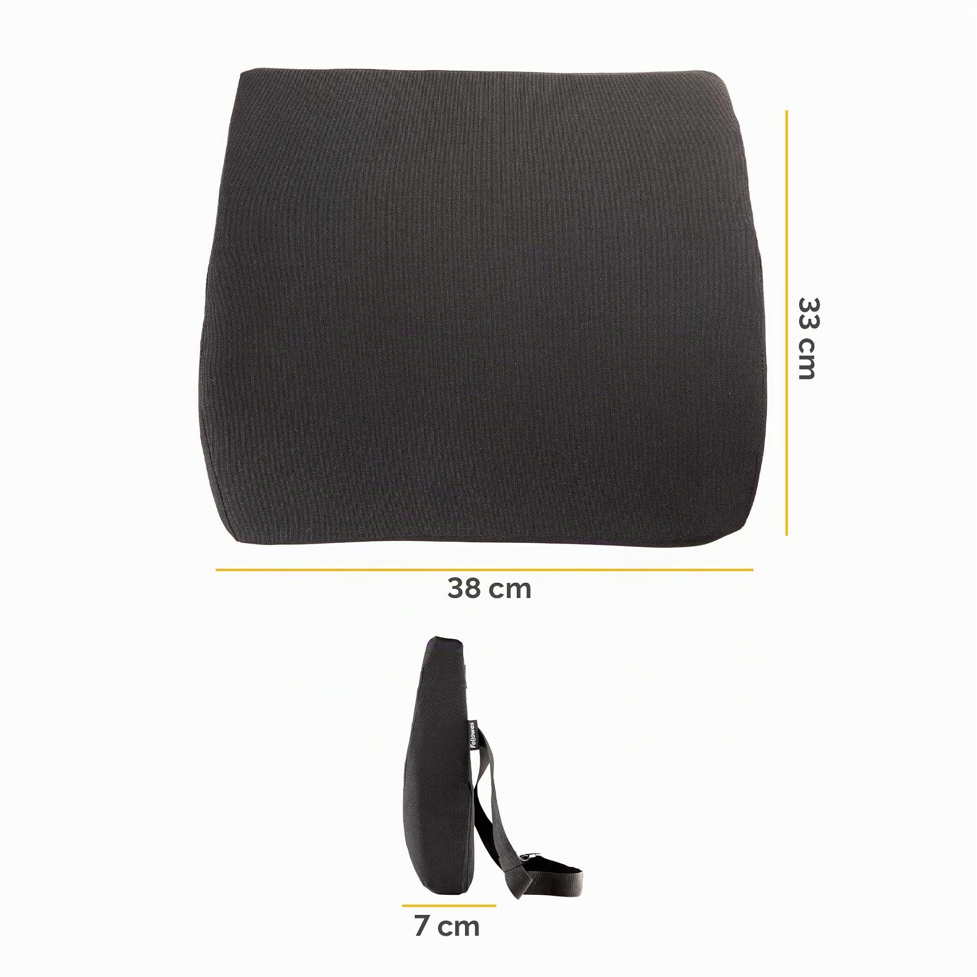 Fellowes Respaldo Comfort Breyta - Soporte ergonómico, Ajustable, portátil, ecológico, con asa y 5 años de garantía. Ideal para Oficina y hogar.