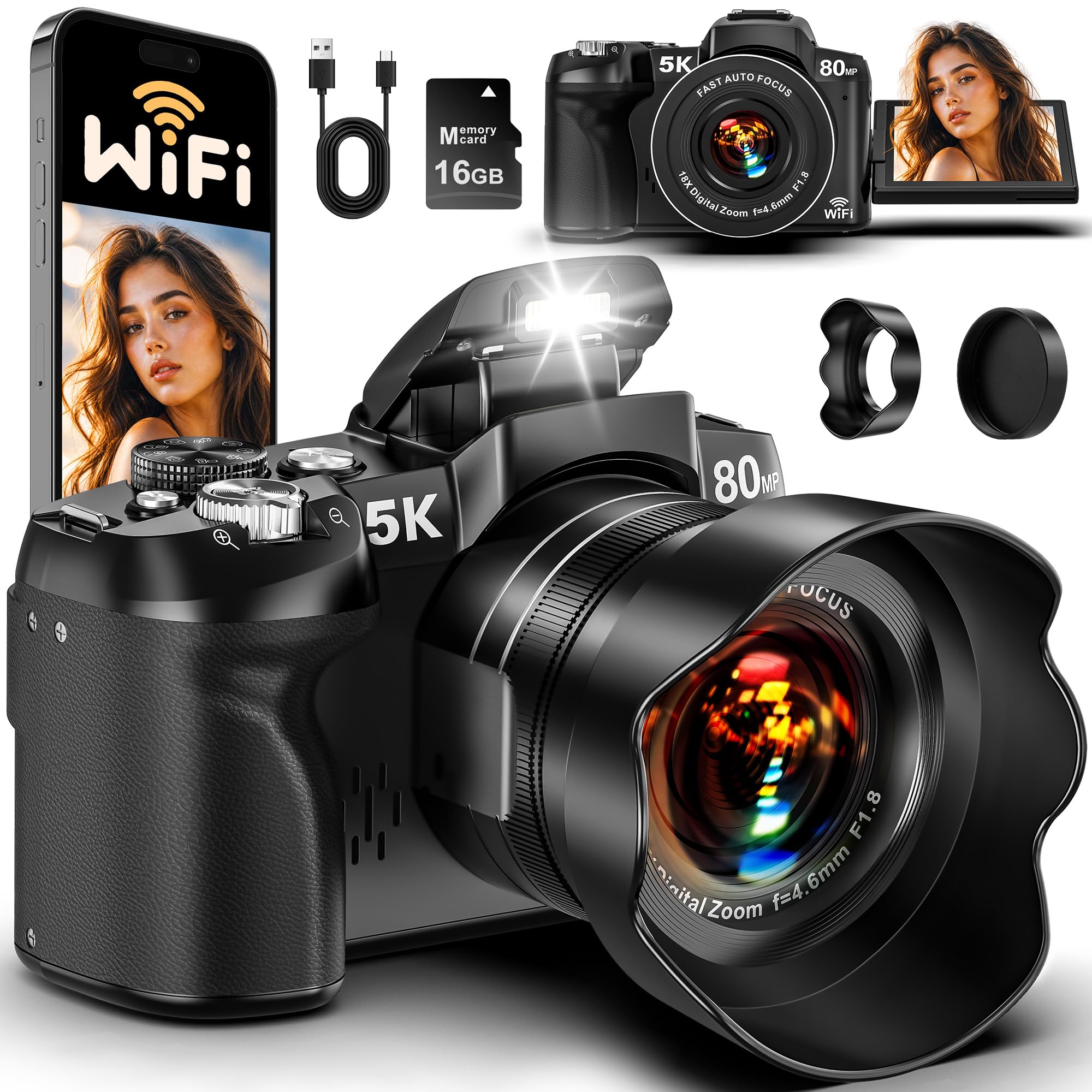 5K Digital Camera for Photography with UHD 18X Zoom-picture-20