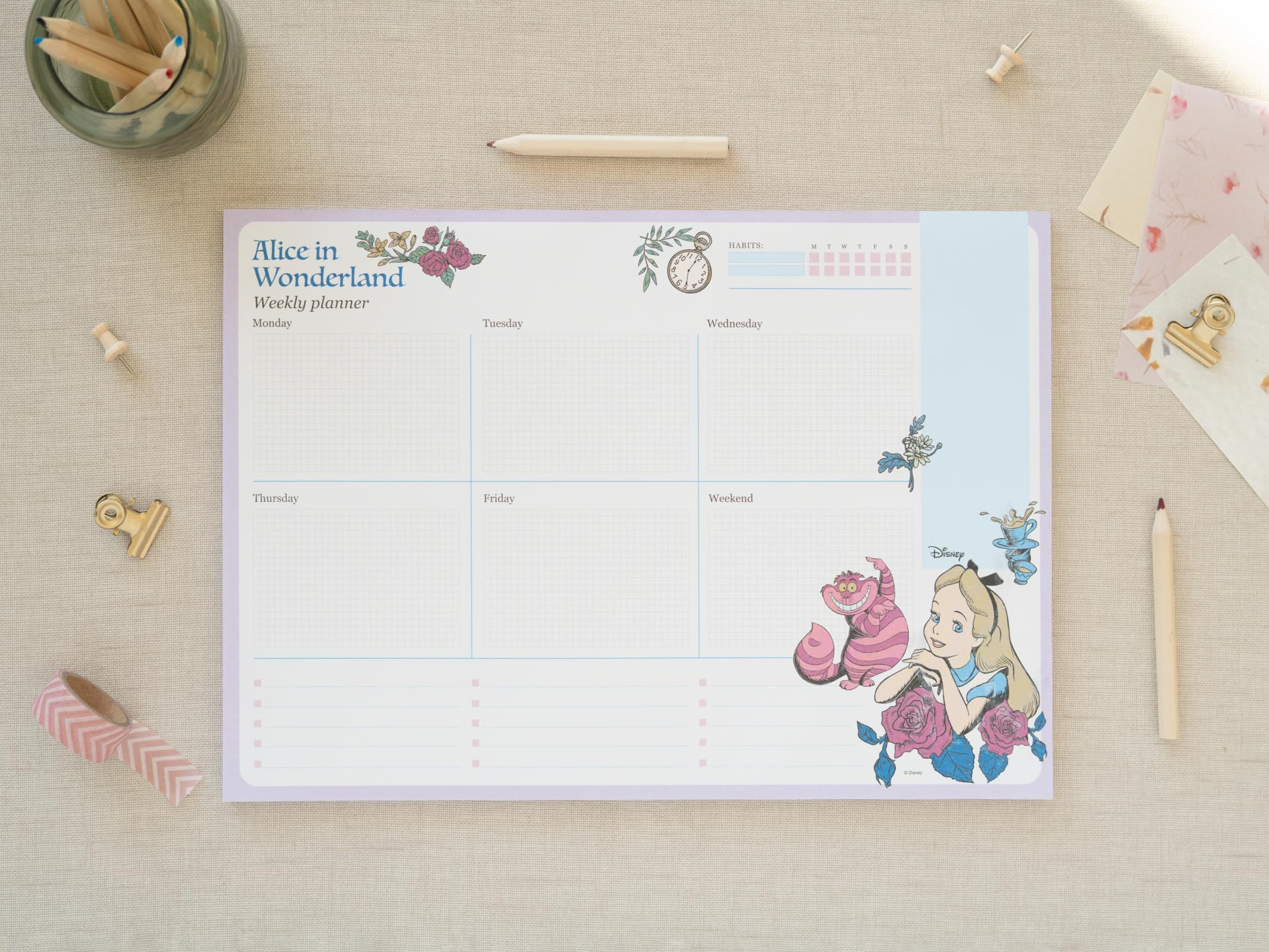 Grupo Erik Weekly Planner A4 - Disney Alice In Wonderland Gifts - Image 2