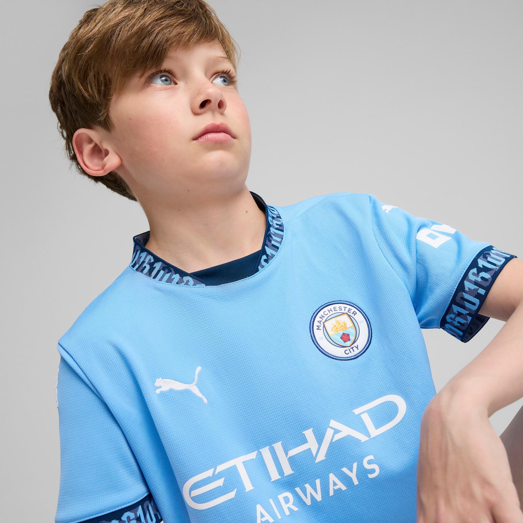 PUMA Maglia Home da Bambino del Manchester City - Stagione 2024/25 - Team Light Blue
