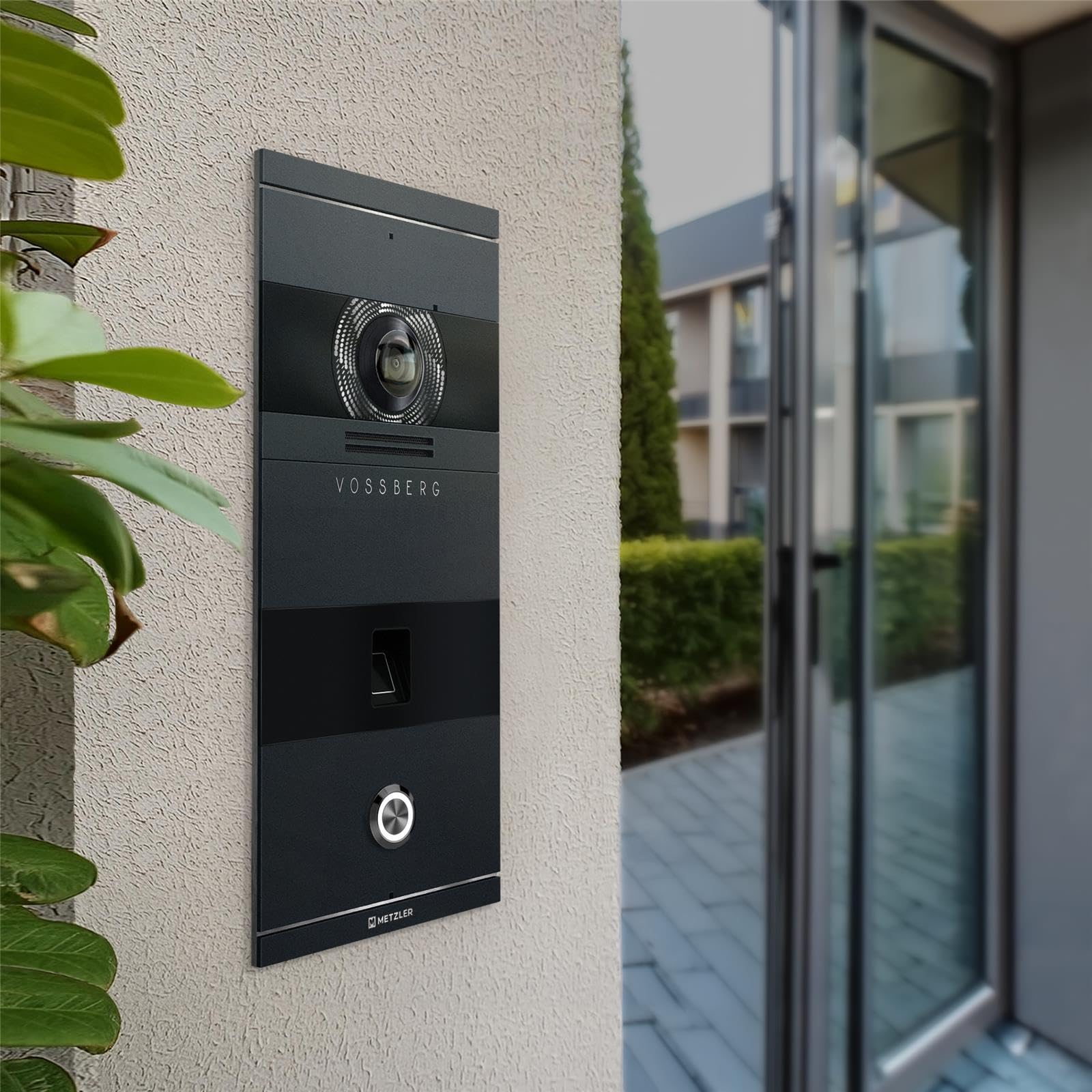 Metzler VDM10 2.0 Video Sprechanlage mit Türöffner (Stromversorgung) & Fingerprint - Anschluss 2-Draht IP - Türsprechanlage mit HD-Kamera - 1 Familienhaus Sprechanlage - in RAL7016 Anthrazit | Niko