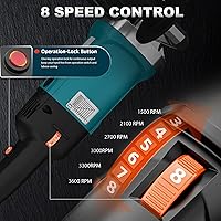 Vista 3 de Surface Conditioning Tool 1400W, Burnishing Polishing Machine with 8 Variable Speed, Electric Handheld Stainless Steel Polisher Set, Metal