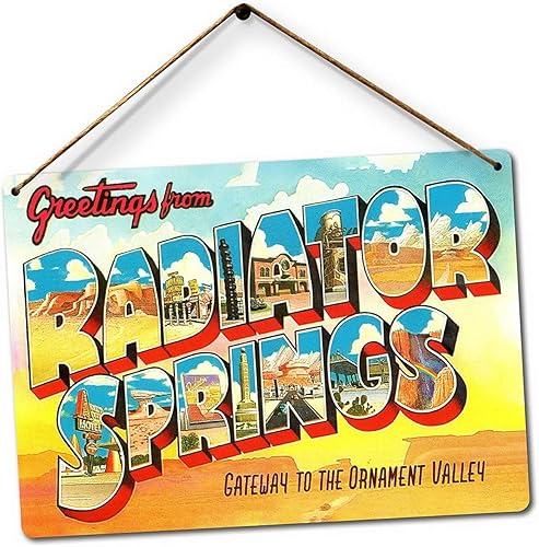 Sylty - Cordel de resortes de radiador de 8 x 12 pulgadas, placa de metal para pared, arte inspirador