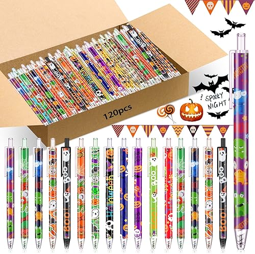 Leinuosen 120 bolígrafos de Navidad a granel, bolígrafo de tinta de gel retráctil, bolígrafos lindos de Navidad, bolígrafos navideños para niños y