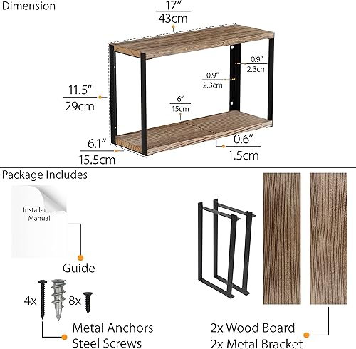 Miniatura 3 de Wallniture Roca - Estantería de 17 x 6 pulgadas para decoración de sala de estar estante organizador de baño para accesorios de baño estantes
