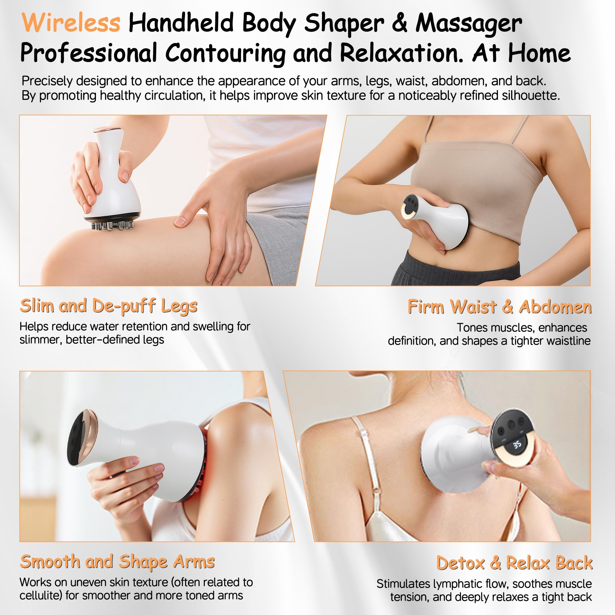 Amazon.com: Lymphatic Drainage Massager, 35-Speed 4-in-1 Portable Lymphatic  Drainage Tool Body Sculpting Machine Suitable for Abdomen, Arms, Back &  Legs, Heat & Vibration Promotes Circulation sculptigue(white) : Health &  Household