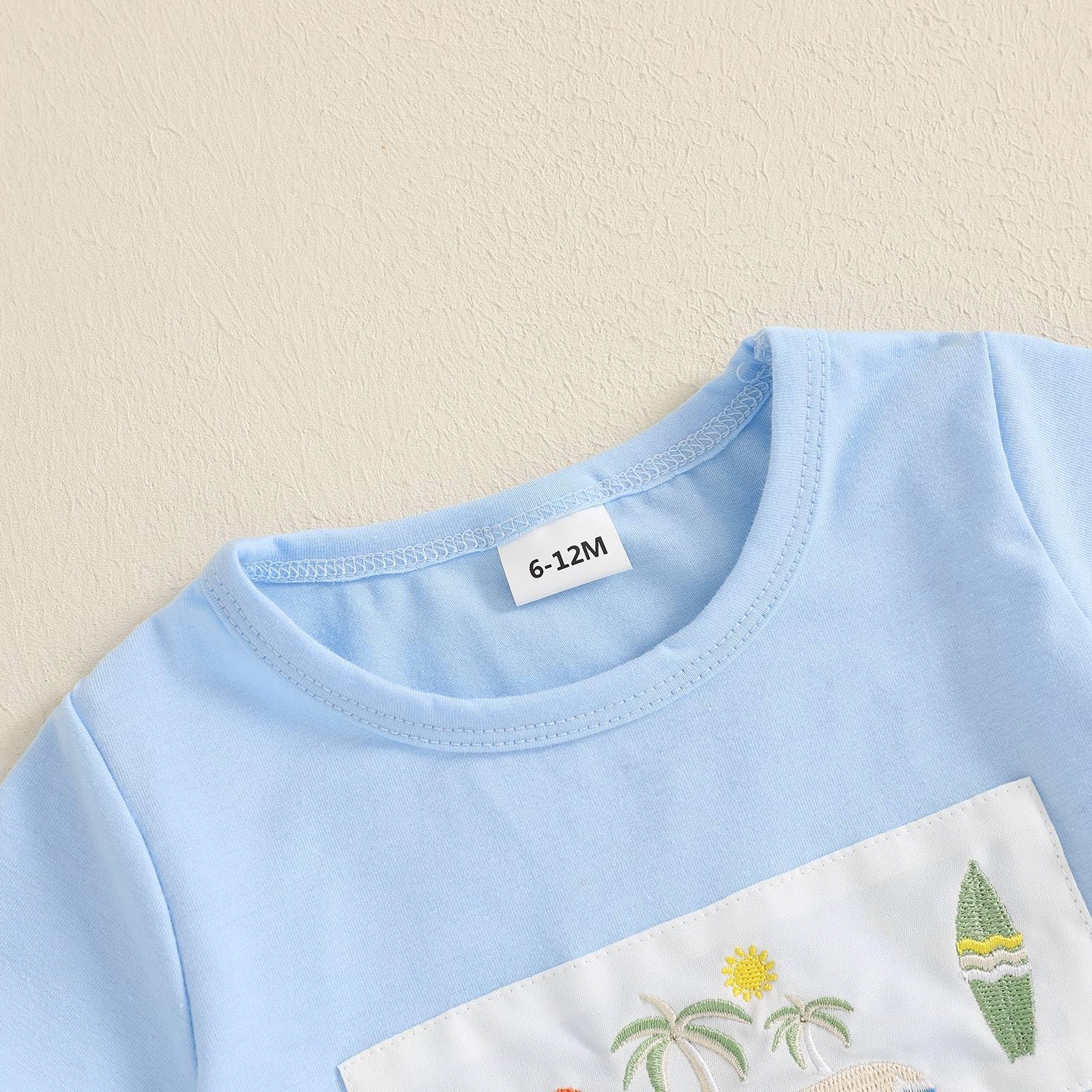 Toddler Boy Summer Clothes Palm Print Short Sleeve Hawaiian Shirt Casual Shorts Set Cute Baby Boy Beach Outfit(A-Blue Beach,3-4T)