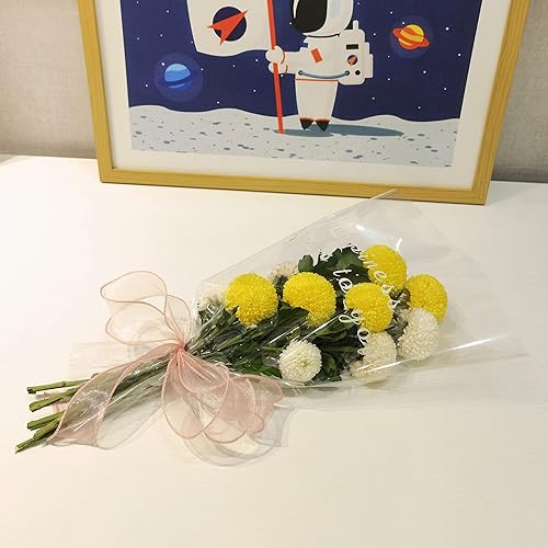 Miniatura 5 de ALL SPECIAL Bolsas de embalaje de flores de rosas individuales y cinta, bolsas de ramo negro para el día de San Valentín, manga de ramo de celofán,