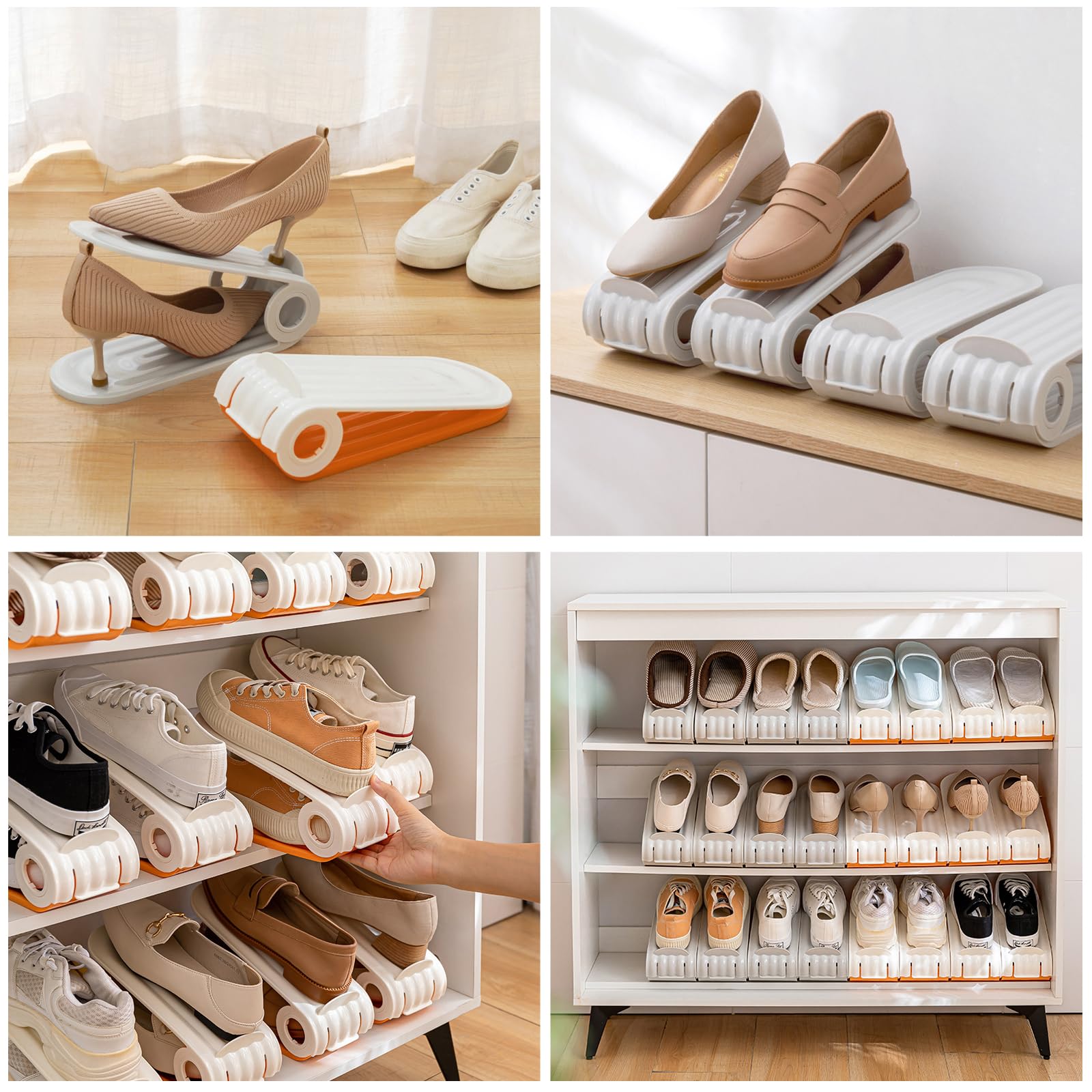 Organizzatore Scarpe Da Armadio - Set Di 8 Portascarpe Regolabili, Salvaspazio - Foto 11