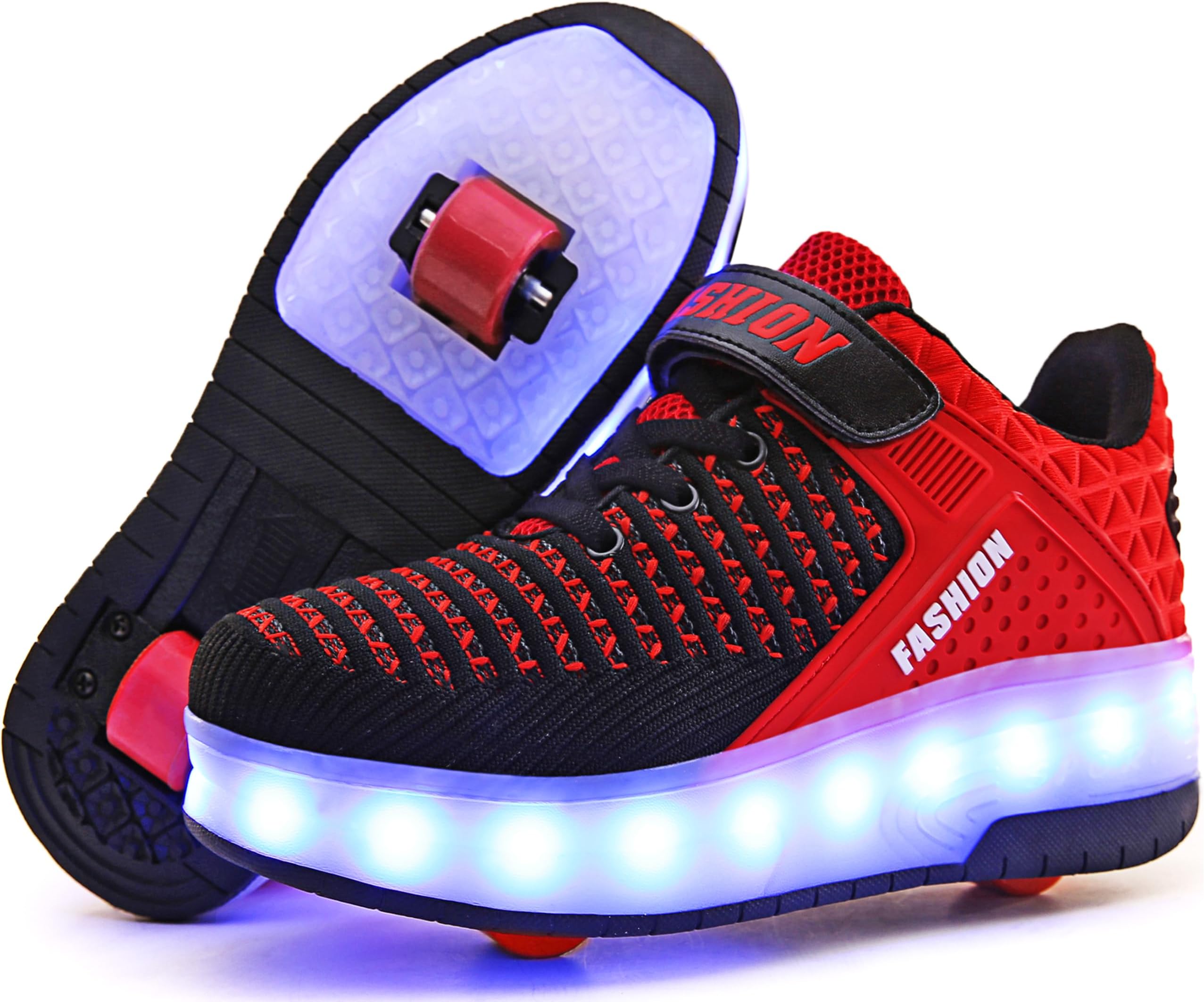 Roller Shoes Girls Boys Sneakers with Wheels Roller Skate Shoes USB Charging LED Light Up Footwear Skates for Beginner Trainers Kids Lightweight Breatheable Shoe